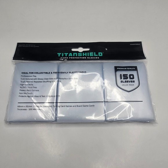 TitanShield Other - TitanShield 150 Card Sleeves Standard Size Clear Matte TCG MTG Pokemon 66x91mm